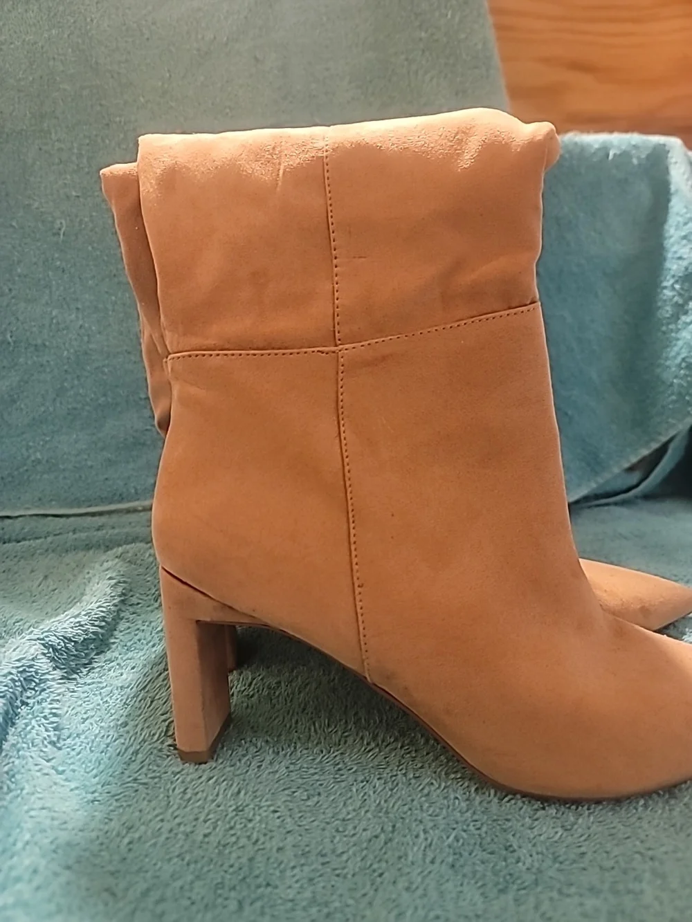 Melrose and Market Tall Pointed-Toe Over-the-Knee Boots in Tan